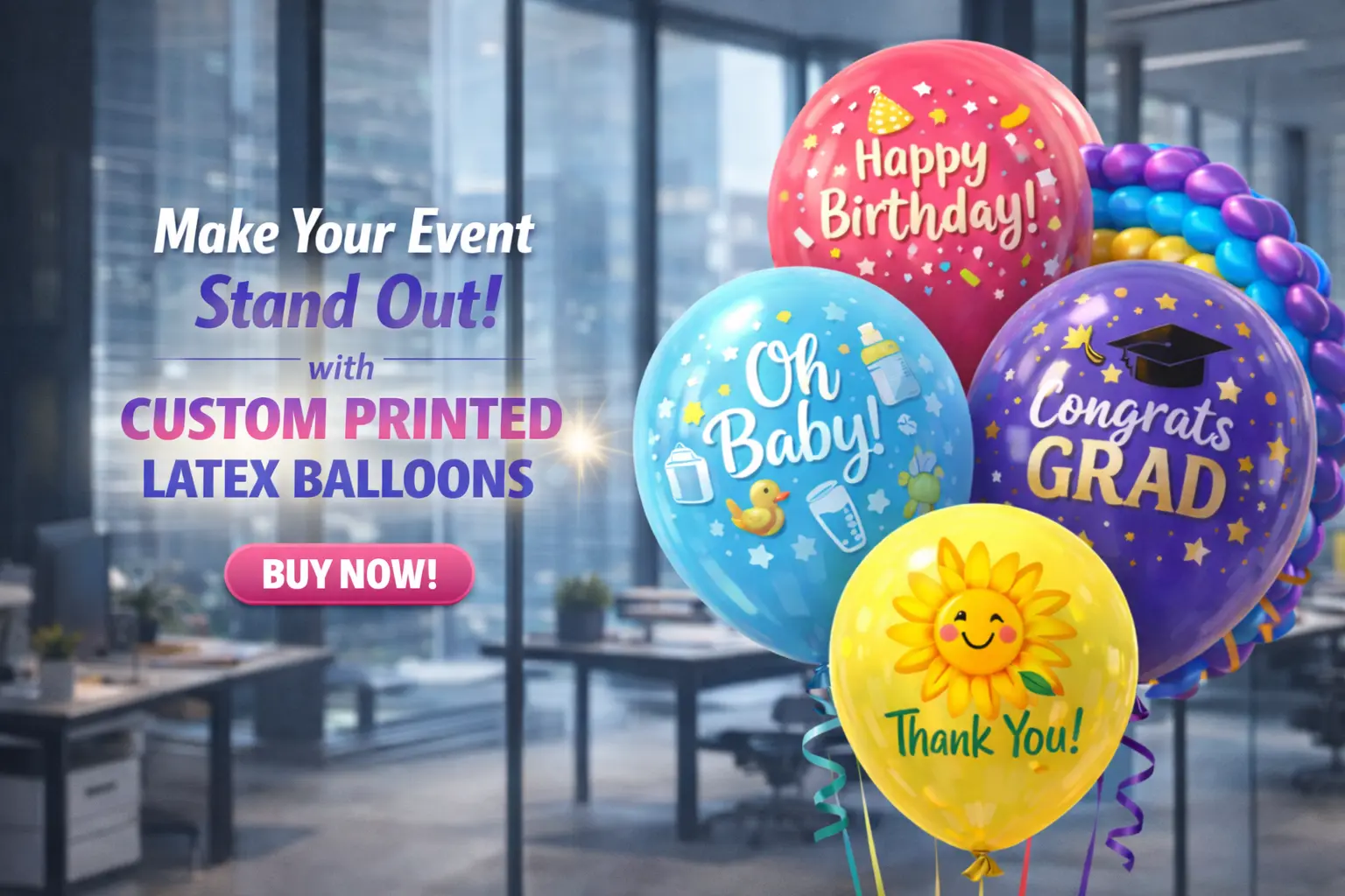 Custom printed latex balloons